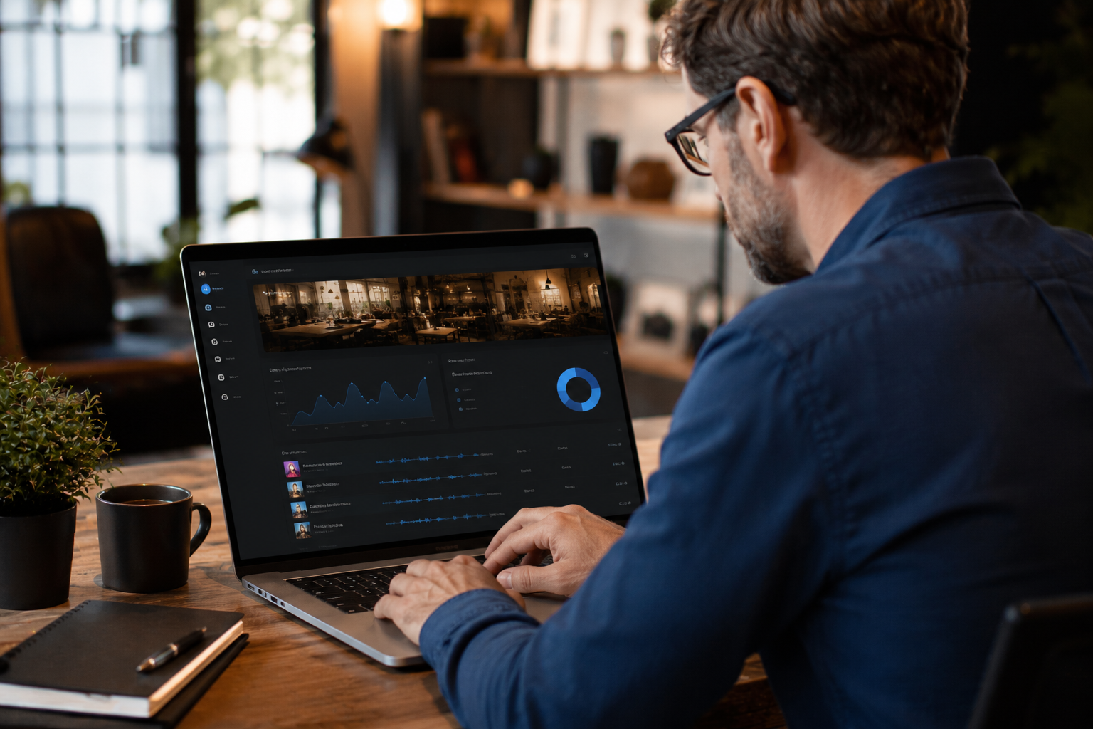 Modern SaaS music management dashboard for businesses